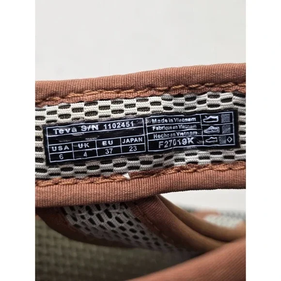 Teva Flatform Women's Sandal Size 6 EU 37 Green Olive Mesh Print Platform Shoes - Picture 6 of 12